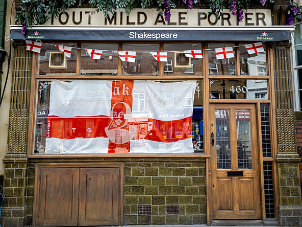 Pub with England flags